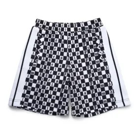 Black & White Checkerboard Print Shorts