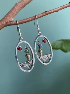 Dangle Earrings: Antique Vase