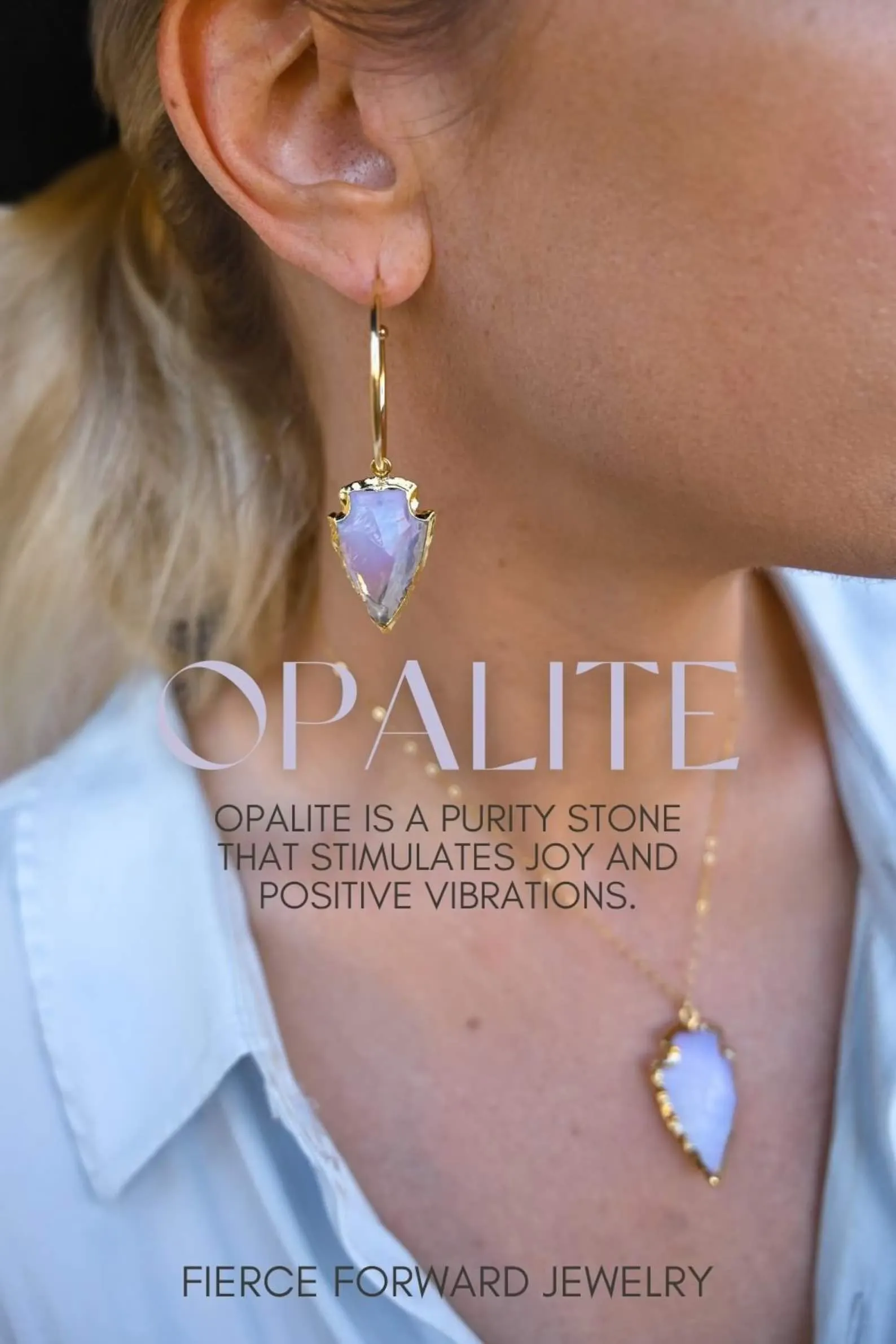 Purity Opalite Gold Necklace