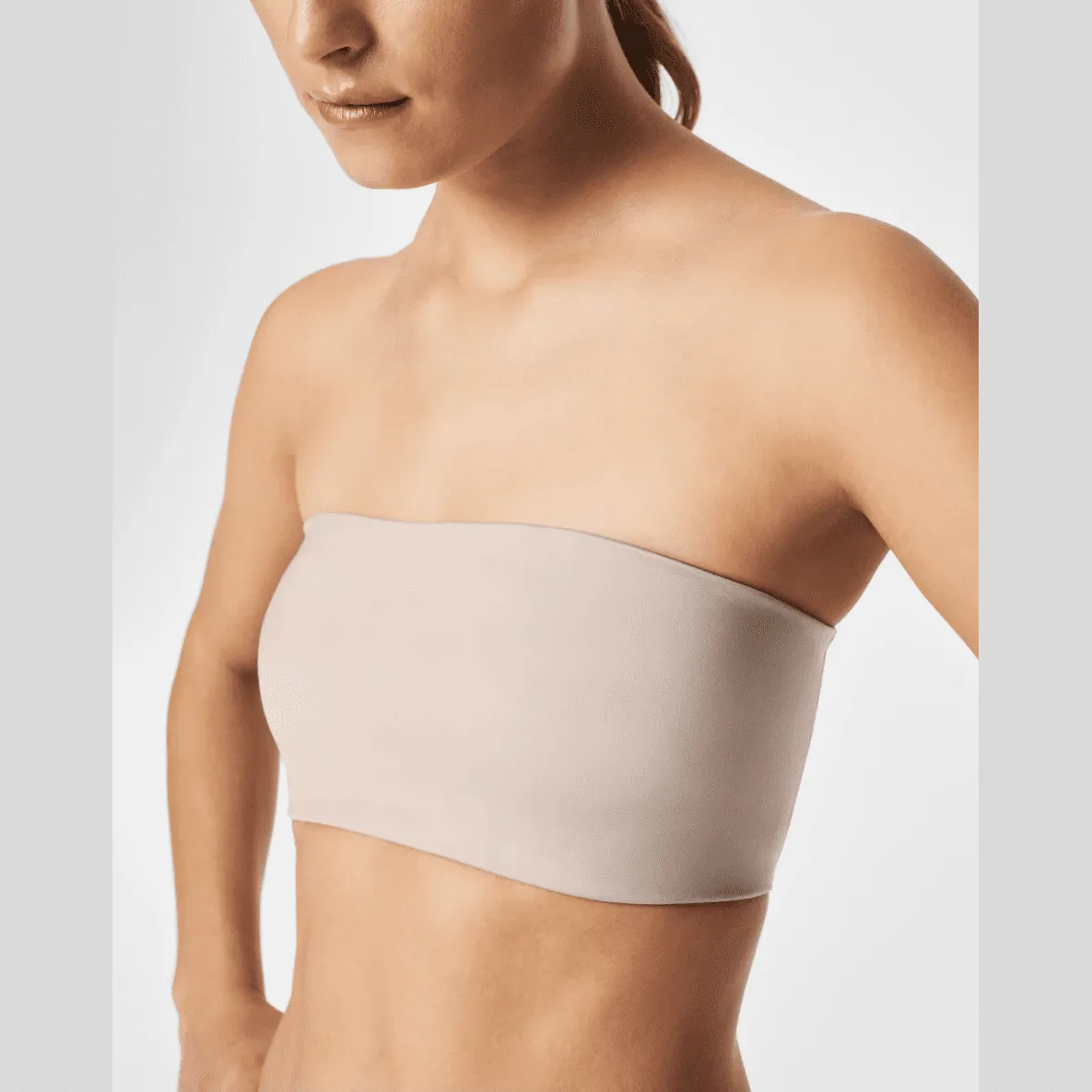 Spanx Beige Suit Your Fancy Bandeau Bra in Champagne Beige and Black