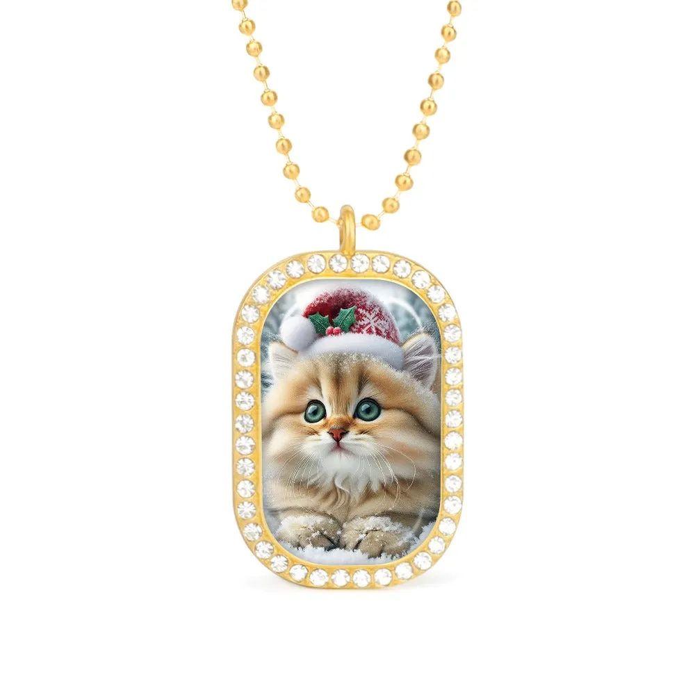 T&G Christmas Hat Kitty Necklace